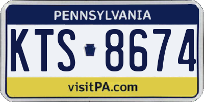 PA license plate KTS8674