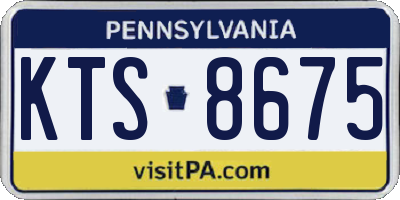 PA license plate KTS8675