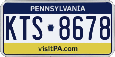 PA license plate KTS8678