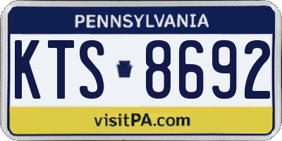 PA license plate KTS8692