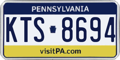 PA license plate KTS8694