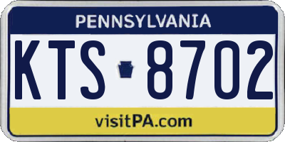 PA license plate KTS8702