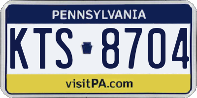 PA license plate KTS8704