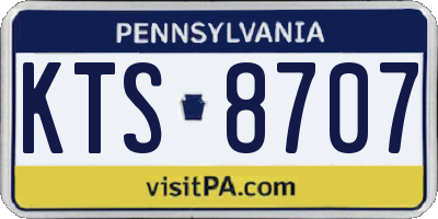 PA license plate KTS8707