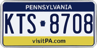 PA license plate KTS8708