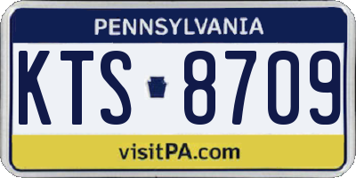PA license plate KTS8709