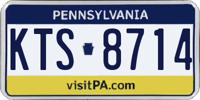 PA license plate KTS8714