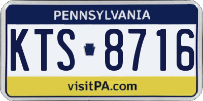 PA license plate KTS8716