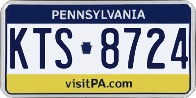 PA license plate KTS8724