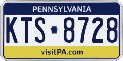 PA license plate KTS8728