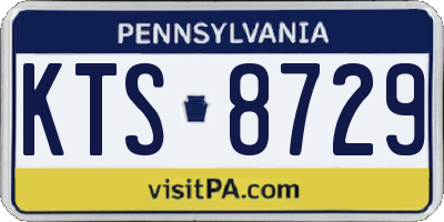 PA license plate KTS8729