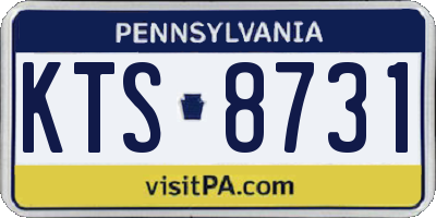 PA license plate KTS8731