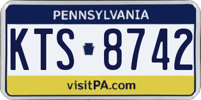 PA license plate KTS8742
