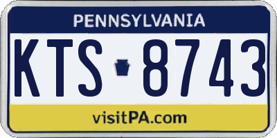 PA license plate KTS8743