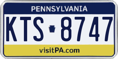 PA license plate KTS8747