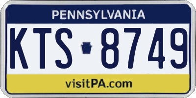 PA license plate KTS8749
