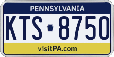 PA license plate KTS8750