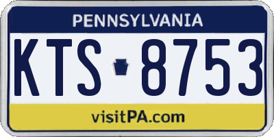PA license plate KTS8753