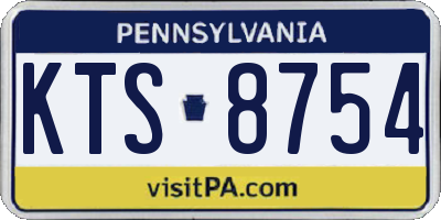 PA license plate KTS8754