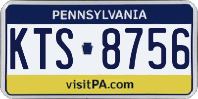 PA license plate KTS8756