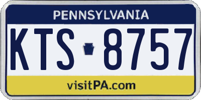 PA license plate KTS8757