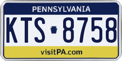 PA license plate KTS8758