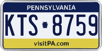 PA license plate KTS8759