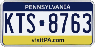 PA license plate KTS8763