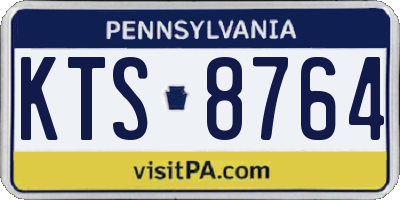 PA license plate KTS8764