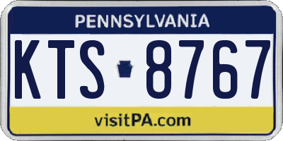 PA license plate KTS8767