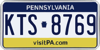 PA license plate KTS8769