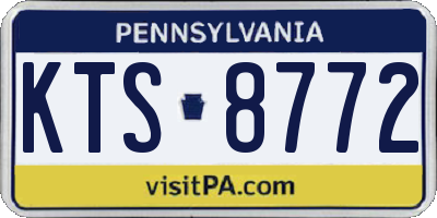 PA license plate KTS8772