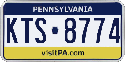 PA license plate KTS8774