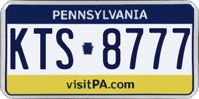 PA license plate KTS8777