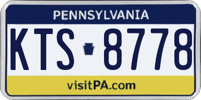 PA license plate KTS8778