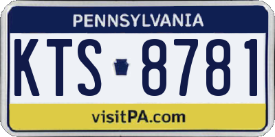 PA license plate KTS8781