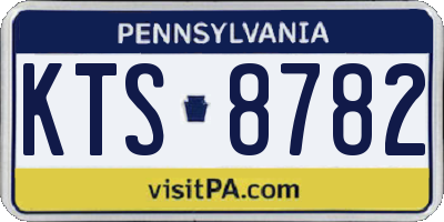 PA license plate KTS8782