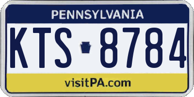 PA license plate KTS8784