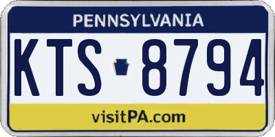 PA license plate KTS8794