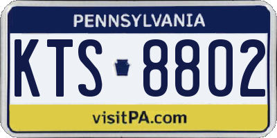 PA license plate KTS8802