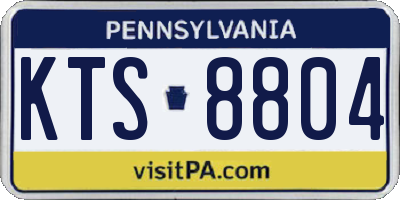 PA license plate KTS8804
