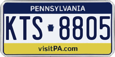 PA license plate KTS8805
