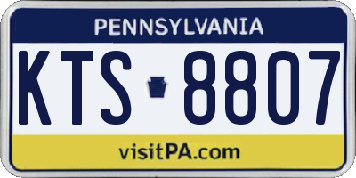 PA license plate KTS8807