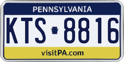 PA license plate KTS8816
