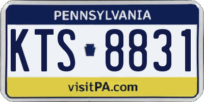 PA license plate KTS8831