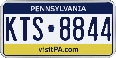 PA license plate KTS8844
