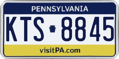 PA license plate KTS8845