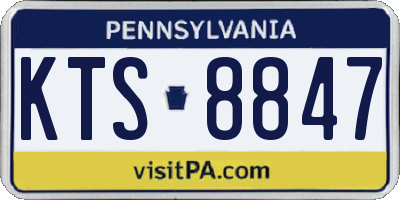 PA license plate KTS8847