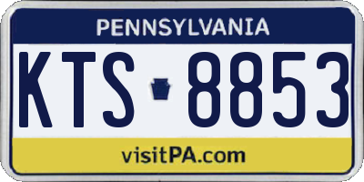 PA license plate KTS8853