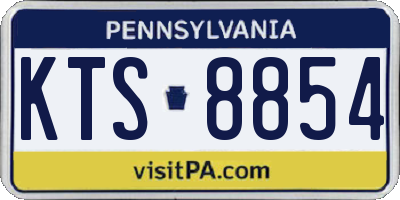 PA license plate KTS8854